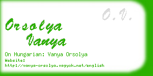 orsolya vanya business card